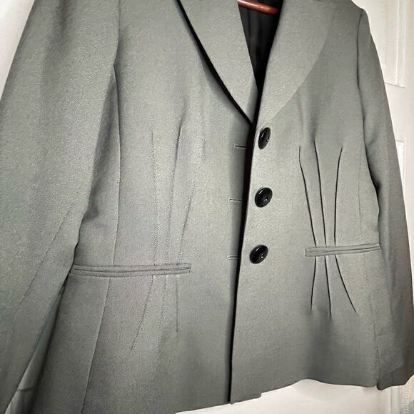 Evan Picone Suit Jacket w/ Shiny Gray Black Buttons - Picture 3 of 8